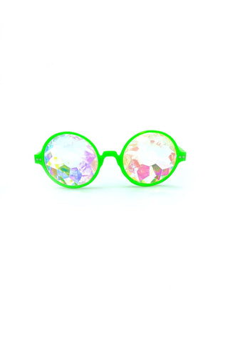 Kaleidoscope Glasses in Neon Green - West Carolina