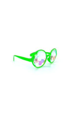 Kaleidoscope Glasses in Neon Green - West Carolina