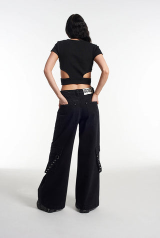 The ragged priest-VAMP CUT OUT TOP-cotton-top-black-westcarolina