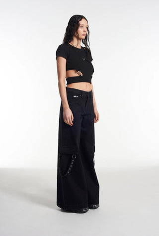 The ragged priest-VAMP CUT OUT TOP-cotton-top-black-westcarolina