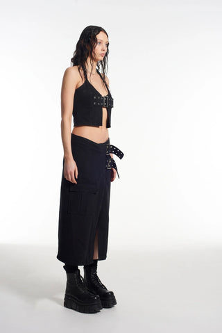 Monica Buckle Wrap Midi Skirt - West Carolina