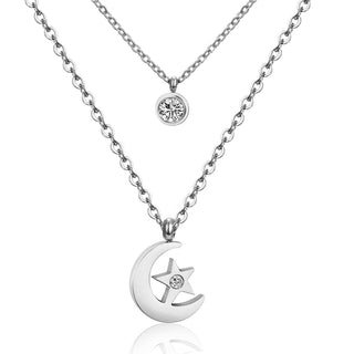 west carolina moon star necklace in silver